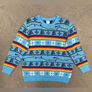 ALDI Gear Light Blue Fair Isle Crewneck Sweater